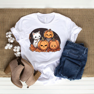 Cute Kawaii Cat Halloween Design T Shirt