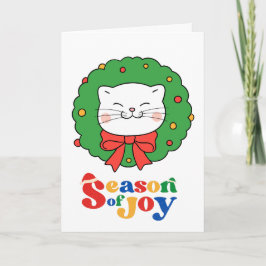 Cute Kawaii Cat-julens andesäsong Joy Kort