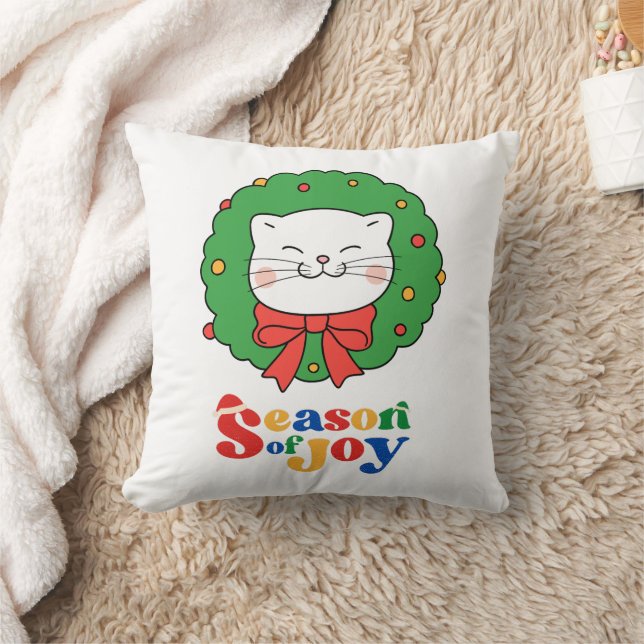 Cute Kawaii Cat-julens andesäsong Joy Kudde (Filt)