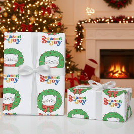 Cute Kawaii Cat-julens andesäsong Joy Presentpapper