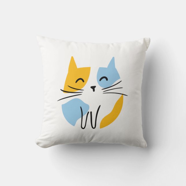 Cute Kawaii Cat Kudde (Framsida)