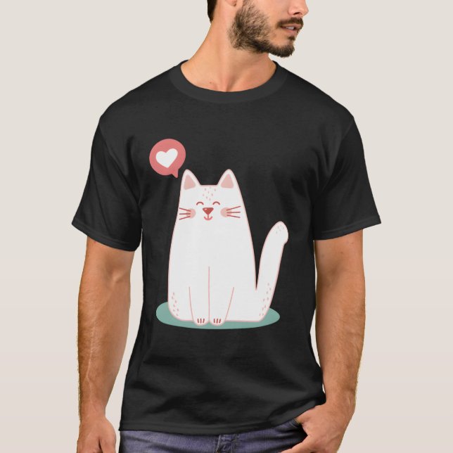 Cute Kawaii Cat Lover Kitten Gift T Shirt (Framsida)