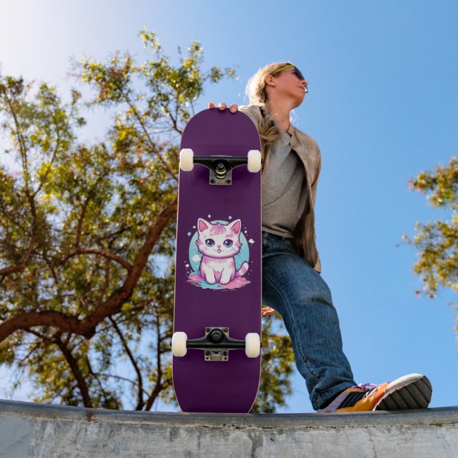 Cute Kawaii Cat Mini Skateboard Bräda 18,5 Cm (Utomhus 1)