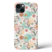 Cute kawaii cat mönster pastel