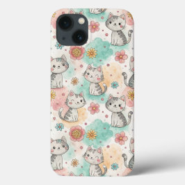 Cute kawaii cat mönster pastel