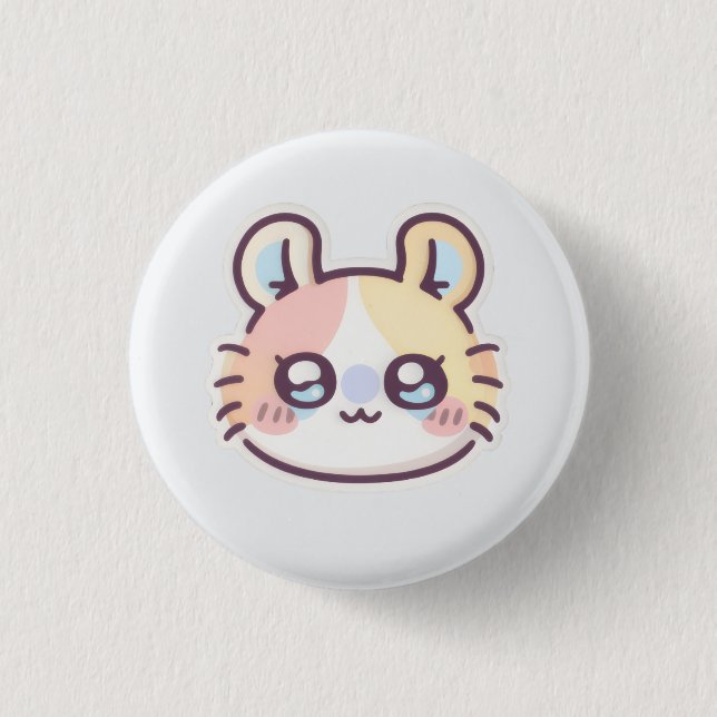 Cute Kawaii Cat Pin – Adorable Kitty Button Badge Knapp (Framsida)