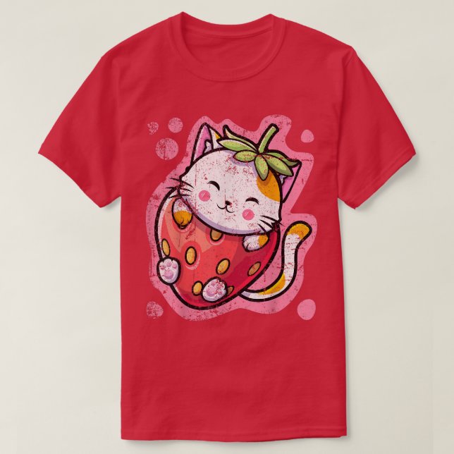 Cute Kawaii Cat Pizza Japanese Anime Women or Girl T Shirt (Design framsida)
