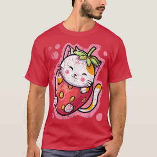 Cute Kawaii Cat Pizza Japanese Anime Women or Girl T Shirt