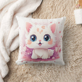 Cute Kawaii Cat Rosa Theme Gift for Cat Lovers Kudde