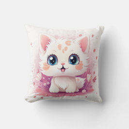 Cute Kawaii Cat Rosa Theme Gift for Cat Lovers Kudde