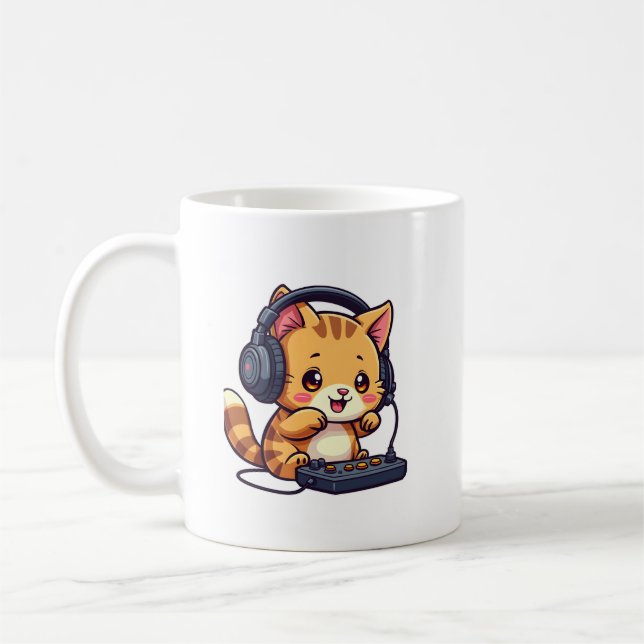 Cute Kawaii Cat spelar videospel - Gam som är bra  Kaffemugg (Vänster)