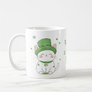 Cute Kawaii Cat St. Patrick's Day Mugg