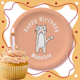 Cute Kawaii Cat Tecknad Personlig Roligt Birthday