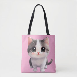Cute Kawaii Cat Tote Bag - Adsible & Snyggt Gift Tygkasse