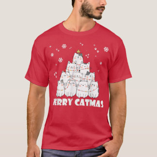 Cute Kawaii Cat Träd God jul 2022 Kattdjur Owner T Shirt