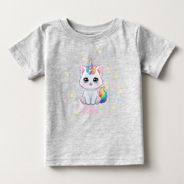 Cute Kawaii Caticorn Baby T-shirt (Framsida)
