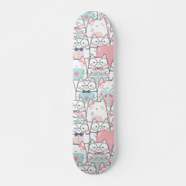 Cute Kawaii Cats med hjärter Mini Skateboard Bräda 18,5 Cm