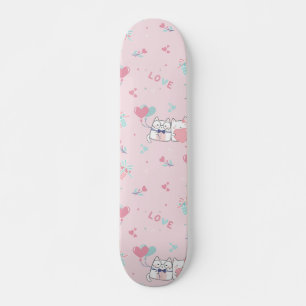 Cute Kawaii Cats med hjärter Mini Skateboard Bräda 18,5 Cm