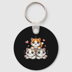 Cute Kawaii Cats Neko Funny Kitten Cat Lover Gift Nyckelring