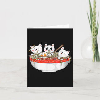 Cute Kawaii Cats Ramen Noodles Anime Japansk katt Kort