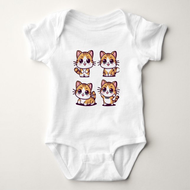 Cute Kawaii Cats som T Shirt (Framsida)