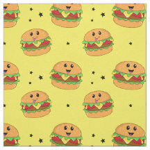 Cute Kawaii Cheeseburger Mönster på Gult