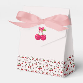 Cute Kawaii Cherry Couple Pink & Red Wedding Presentaskar