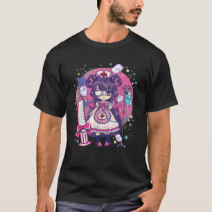Cute Kawaii Chibi Anime Halloween Nurse Girls Kids T Shirt
