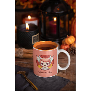 Cute Kawaii Chibi Character och Fantasy-Thned Kaffemugg