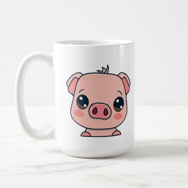 Cute Kawaii Chibi Gris Kaffemugg (Vänster)