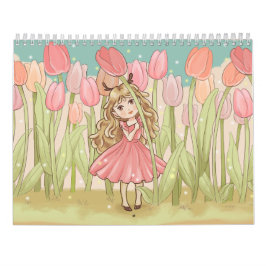 Cute Kawaii Chibi tjejer Calendars Kalender