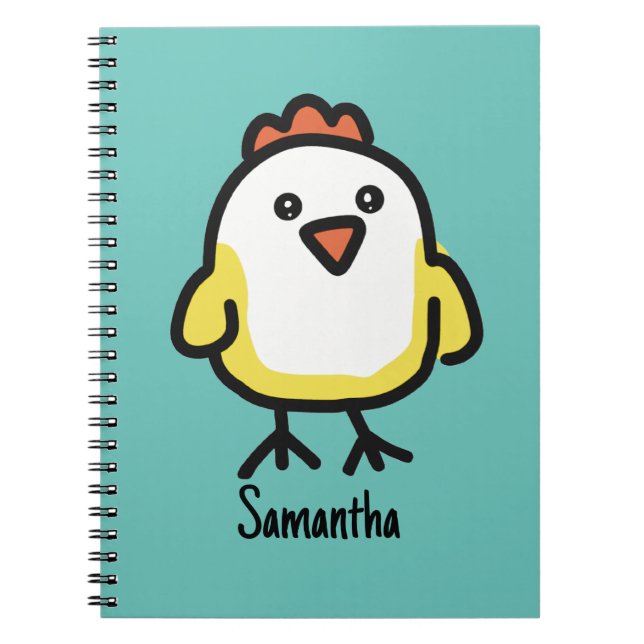 Cute Kawaii Chicken Chick Anteckningsbok (Framsidan)