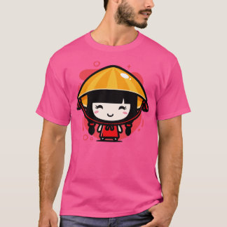 Cute Kawaii China Girl in Traditional Attire Chi T Shirt