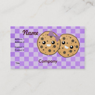 Cute Kawaii Chocolate Chip Cookie par Visitkort