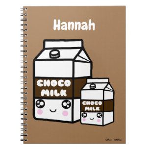 Cute Kawaii Chocolate Mjölk Duo Dairy Drink Sweet Anteckningsbok