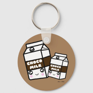 Cute Kawaii Chocolate Mjölk Sweet Dairy Foodie BF Nyckelring