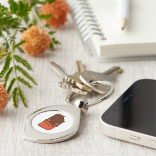 Cute Kawaii Chocolate Pub Swirl Silverfärgad Nyckelring