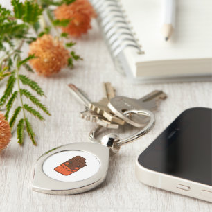 Cute Kawaii Chocolate Pub Swirl Silverfärgad Nyckelring