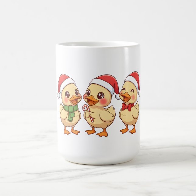 Cute Kawaii Christmas Ducks | Festive Holiday  Kaffemugg (Center)