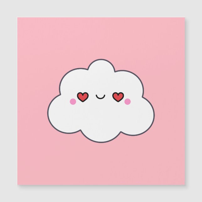 Cute Kawaii Cloud Heart Eyes Nursery Birthday Gift (Framsida)