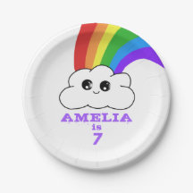 Cute Kawaii Cloud och Rainbow Kid's Birthday