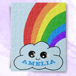 Cute Kawaii Cloud Rainbow Teckning Children's Pussel