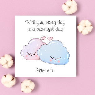 Cute Kawaii Clouds Julkort