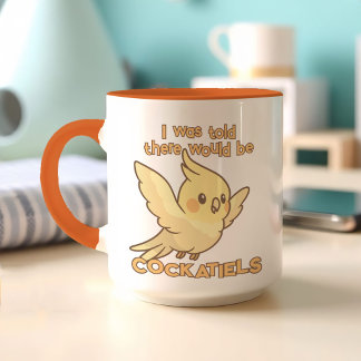 Cute Kawaii Cockatiel Adsible Gult Pet Bird Mugg