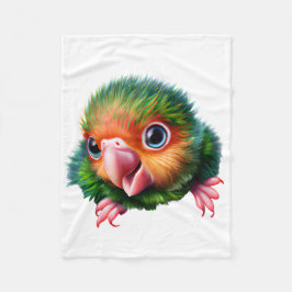 Cute Kawaii Colorful Baby Parrot Fleecefilt