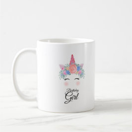 Cute Kawaii Colorful Rainbow Unicorn Birthday Girl Kaffemugg