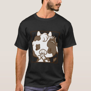Cute Kawaii Coquette Tecknad Emote Arg Cow T Shirt