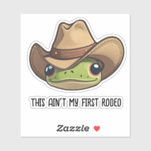 Cute Kawaii Cowboy Frog, Rodeo Frog Sticker Klistermärken