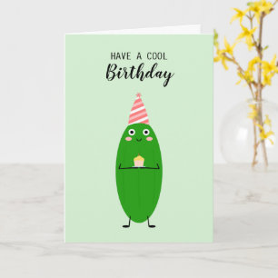 Cute Kawaii Cucumber Cake Vegan Coola Birthday Kort