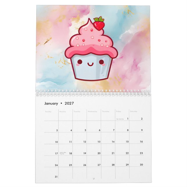 Cute kawaii cupcoa food muffoffin Kalender (Jan 2027)